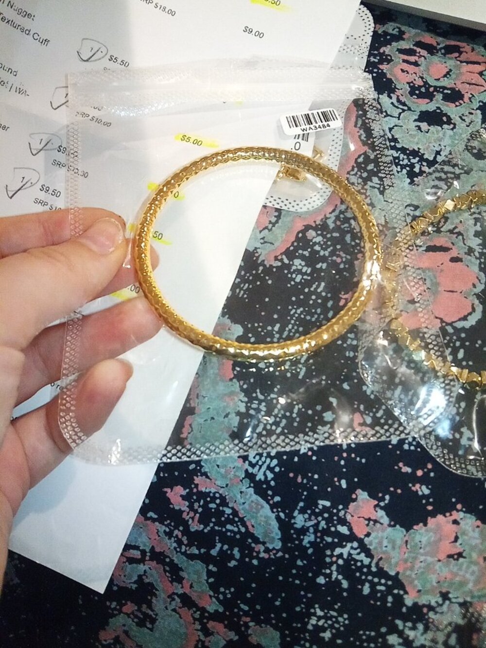 18k gold filled 5mm hammered band bangle bracelet